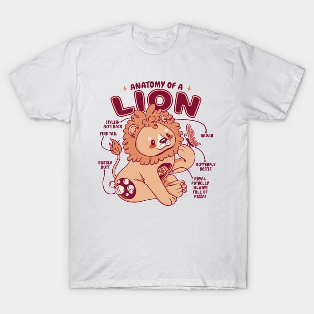 Anatomy Of A Lion Funny Cute Lion Design T-Shirt by UNDERGROUNDROOTS